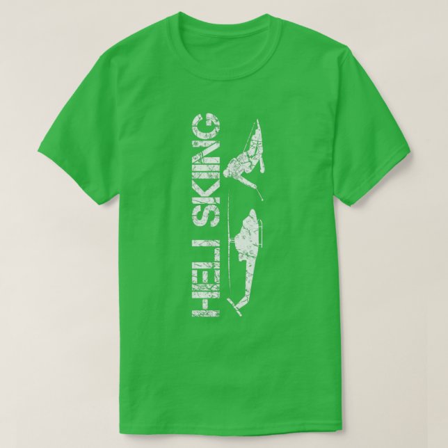 Heli Ski Helicopter Skier T Shirt (Design framsida)