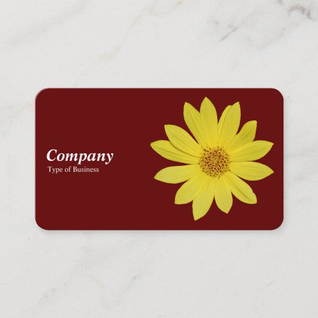 Helianthus 'Lemon Queen' Solros - Mörk Red Visitkort (Framsida)