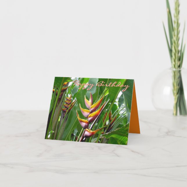 Heliconia Birthday Card Tack Kort (Framsida)