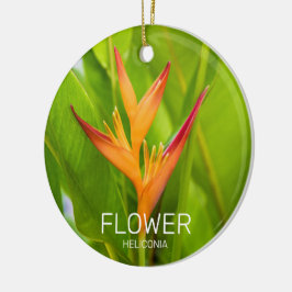 Heliconia Flowers Botanical Plant Garden Design Julgransprydnad Keramik