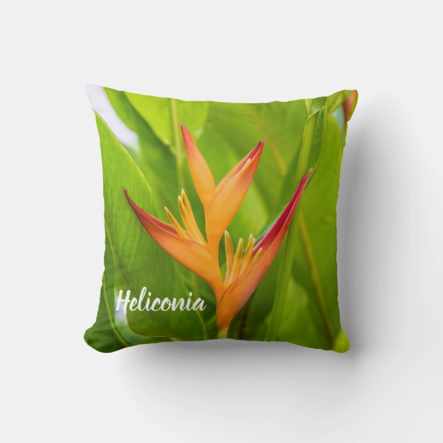Heliconia Flowers Botanical Plant Garden Design Kudde (Framsida)