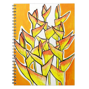 Heliconia Flowers Tropik Botaniskt fet Blommigt Ar Anteckningsbok
