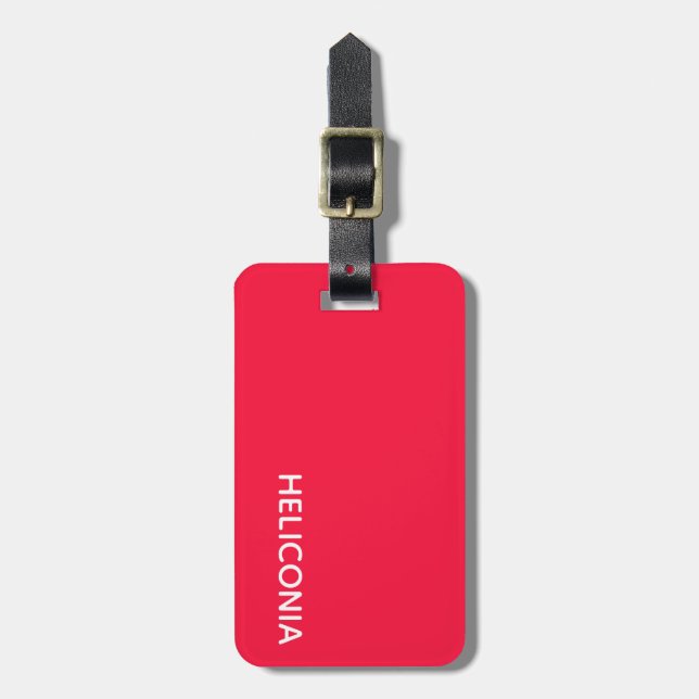 Heliconia red färg namn bagagebricka (Vertikal Framsida)