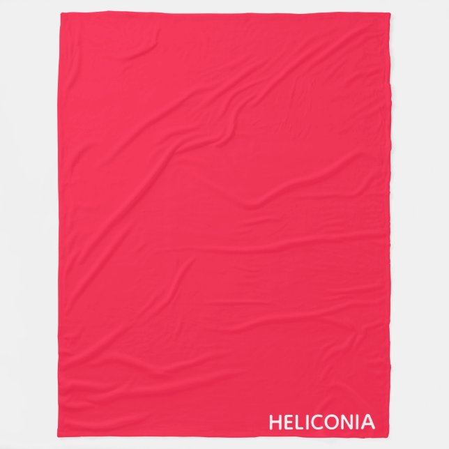Heliconia red färg namn fleecefilt (Framsidan)