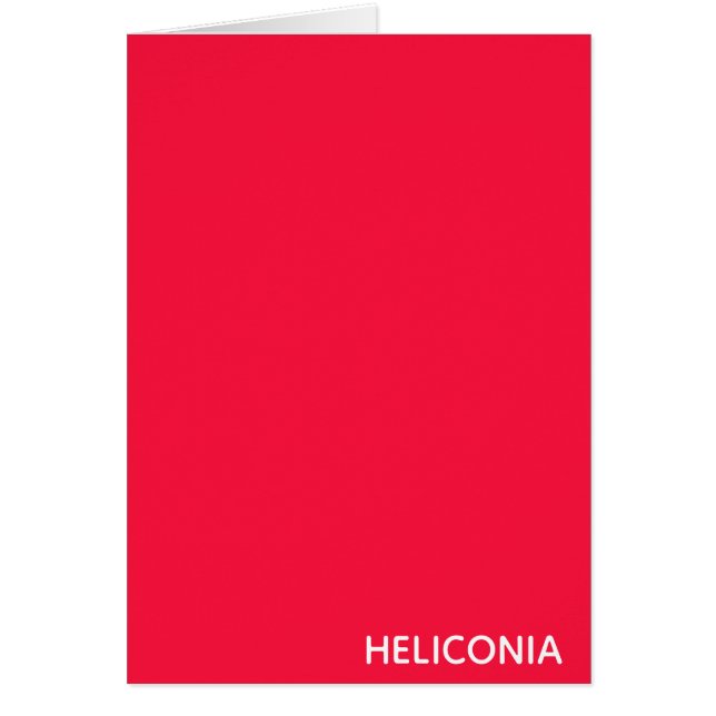 Heliconia red färg namn hälsningskort (Framsidan)
