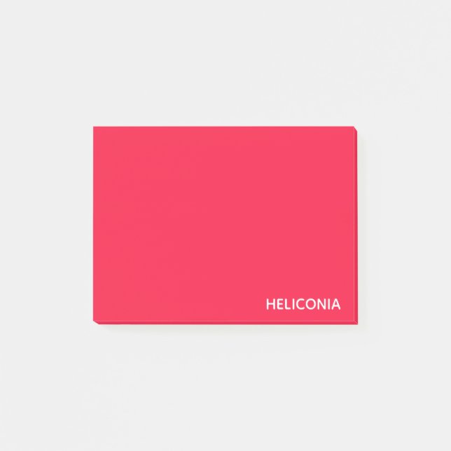 Heliconia red färg namn post-it block (Framsida)