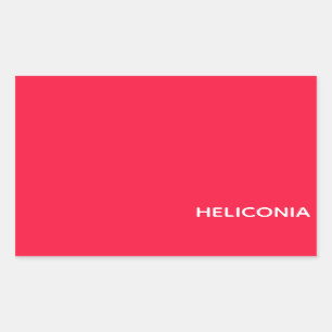 Heliconia red färg namn rektangulärt klistermärke