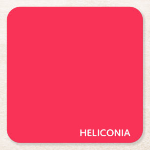 Heliconia red färg namn underlägg papper kvadrat