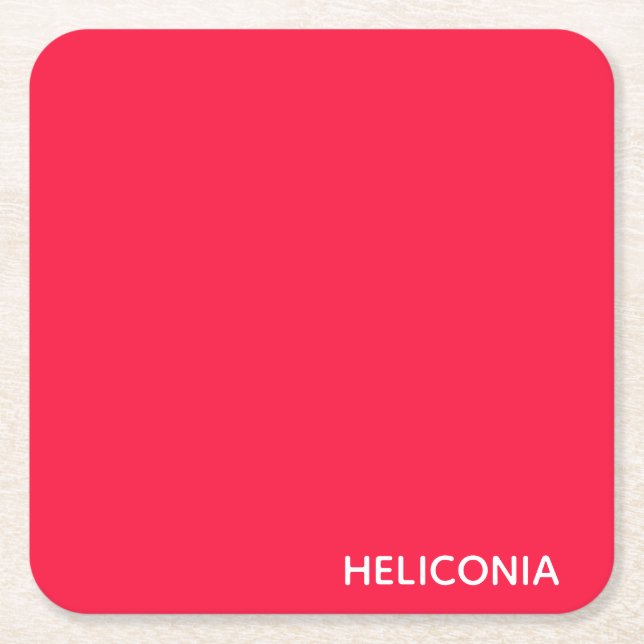 Heliconia red färg namn underlägg papper kvadrat (Framsidan)