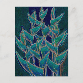 Heliconia Rostrata Tropical Flower Blommigt Art Te Vykort