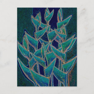 Heliconia Rostrata Tropical Flower Blommigt Art Te Vykort