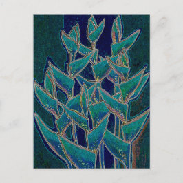 Heliconia Rostrata Tropical Flower Blommigt Art Te Vykort