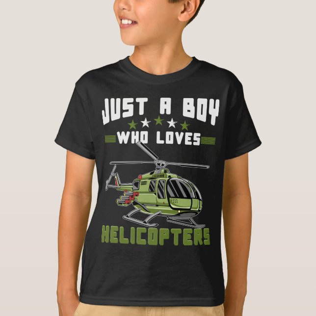 Helicopter Boy Future Pilot T Shirt (Framsida)