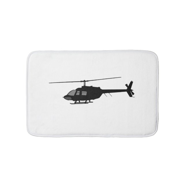 Helicopter Chopper Silhouette Anpassa Färg Badrumsmatta (Framsidan)