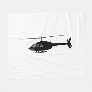 Helicopter Chopper Silhouette Anpassa Färg Fleecefilt