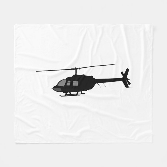 Helicopter Chopper Silhouette Anpassa Färg Fleecefilt (Framsidan (Horisontell))