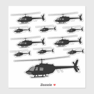 Helicopter Chopper Silhouette Anpassa Färg Klistermärken