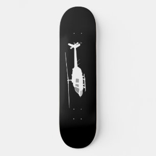 Helicopter Chopper Silhouette Flies Black Skateboard Bräda 21,5 Cm