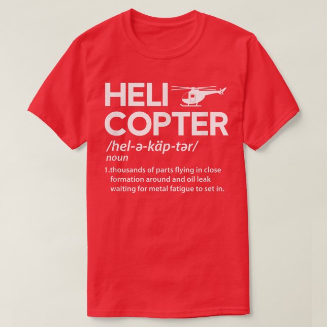 Helicopter Definition Funny Rotary Vinge Pilot Fun T Shirt (Design framsida)