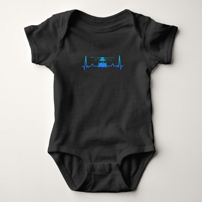 Helicopter Heartslag Pappa militärgåva T Shirt (Framsida)