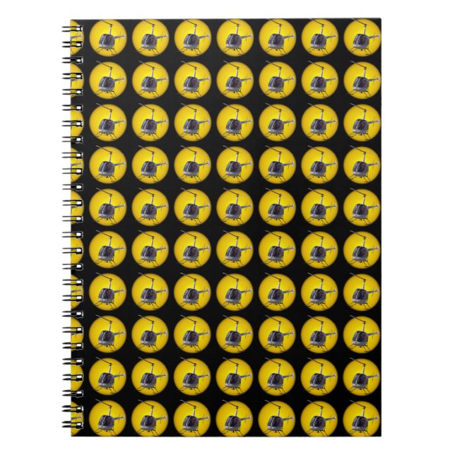 Helicopter Notebook Chopper Journal Note Bok Anteckningsbok (Framsidan)