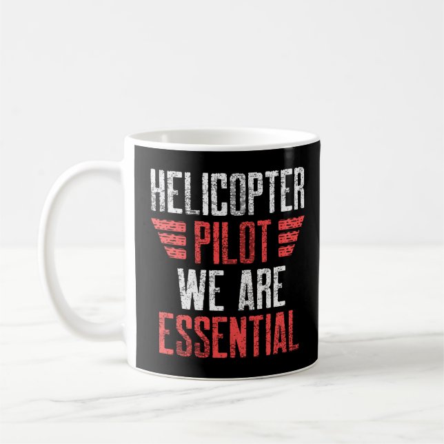 Helicopter Pilot Essential Funny Aviation Kaffemugg (Vänster)