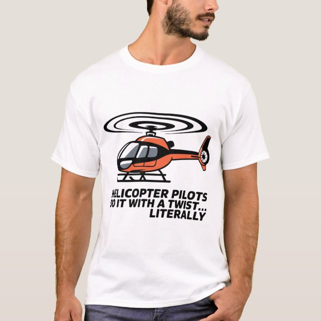 Helicopter Pilot Twist Rotor Vector T-Shirt Design (Framsida)