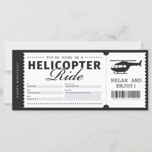 Helicopter Ride Biljett Gift Voucher-certifikat