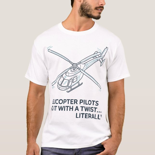 Helicopter Rotor System Blueprint – Pilot Humor  T Shirt (Framsida)