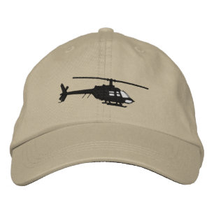 Helicopter Urban Chopper Silhouette Flygning Broderad Keps
