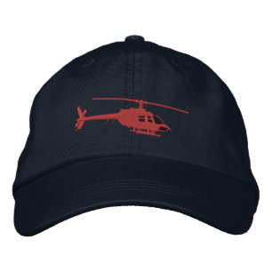 Helicopter Urban Chopper Silhouette Flygning Broderad Keps
