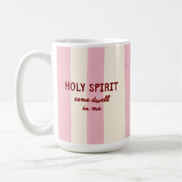 Helig Ande-bön Andakt Rosa Rand Bokstäver Kaffemugg