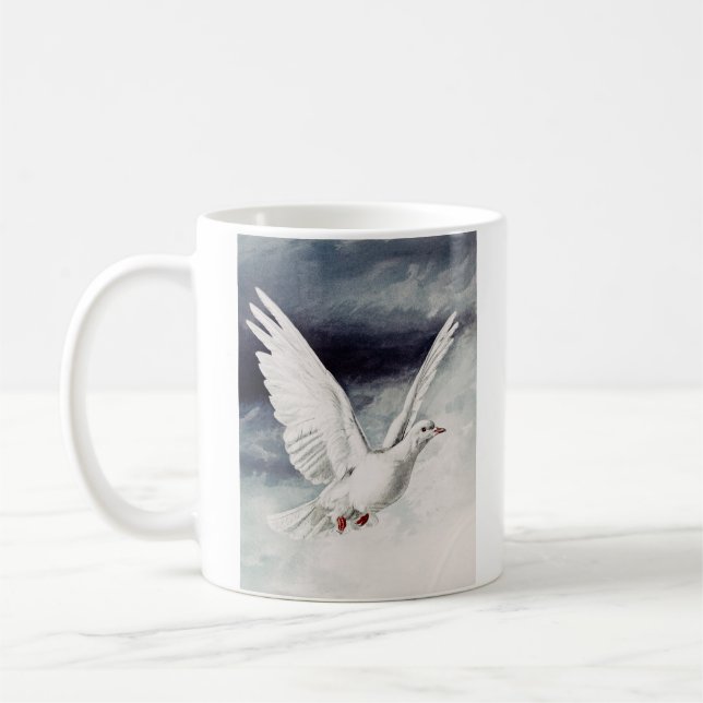 Helig Ande Duva Religiös bekräftelse och fred Kaffemugg (Vänster)