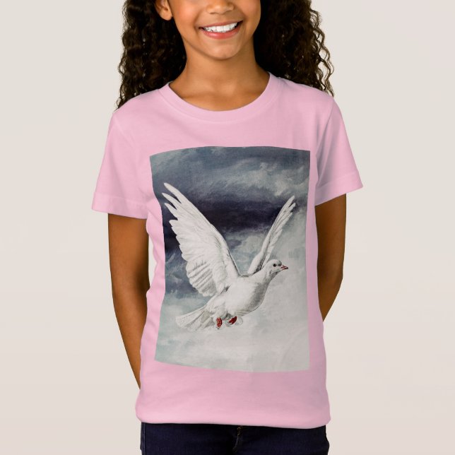 Helig Ande Duva Religiös bekräftelse och fred T Shirt (Framsida)