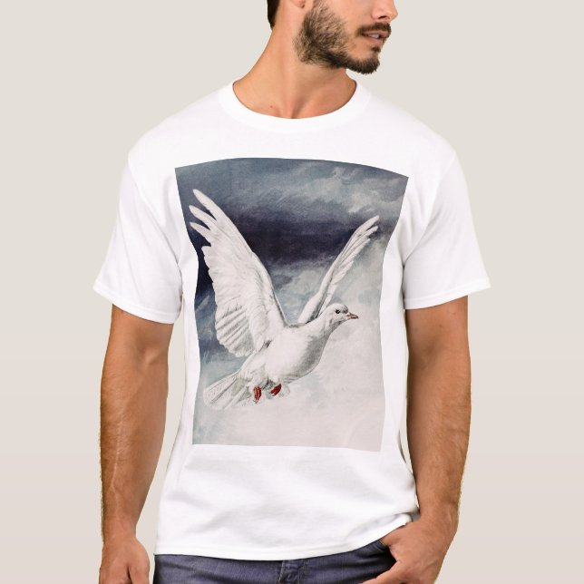 Helig Ande Duva Religiös bekräftelse och fred  T Shirt (Framsida)