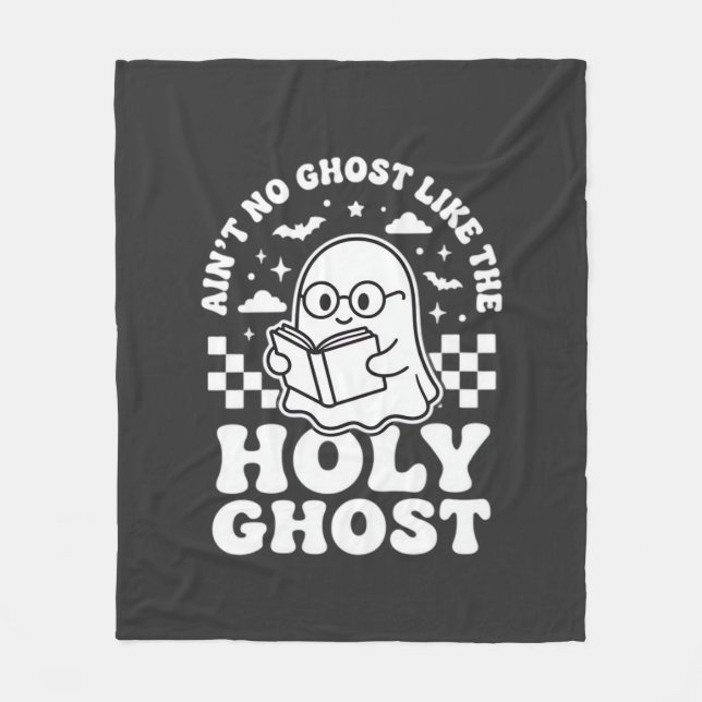 Helig Ande Retro Halloween Spökdesign_1 Fleecefilt (Framsidan)