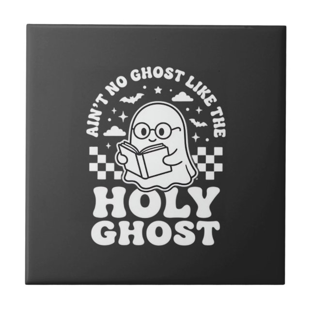 Helig Ande Retro Halloween Spökdesign_1 Kakelplatta (Framsidan)
