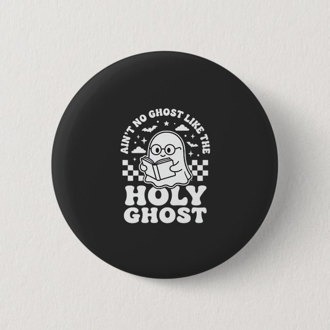 Helig Ande Retro Halloween Spökdesign_1 Knapp (Framsida)