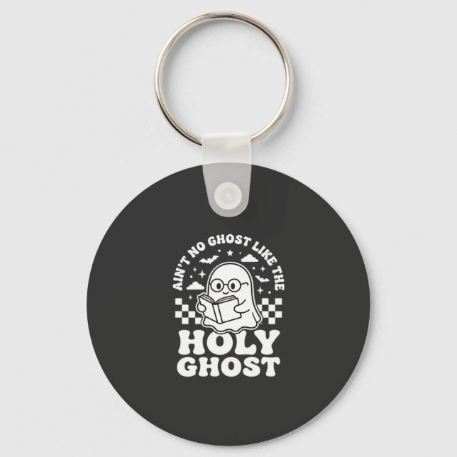 Helig Ande Retro Halloween Spökdesign_1 Nyckelring (Framsida)
