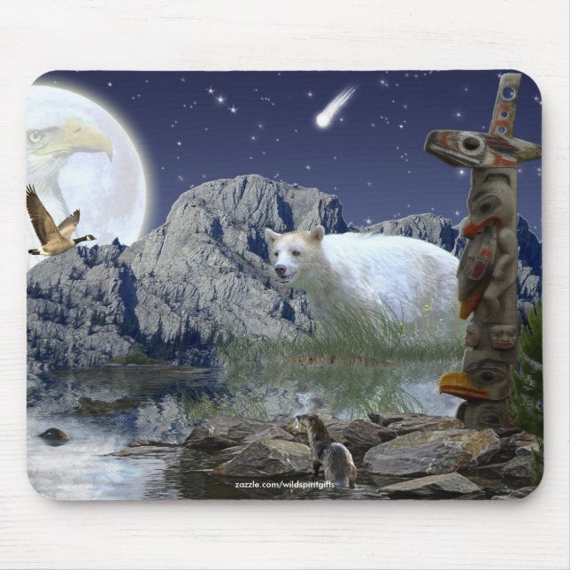 Helig Animals Haida Spirit Wildlife Mousepad Musmatta (Framsidan)