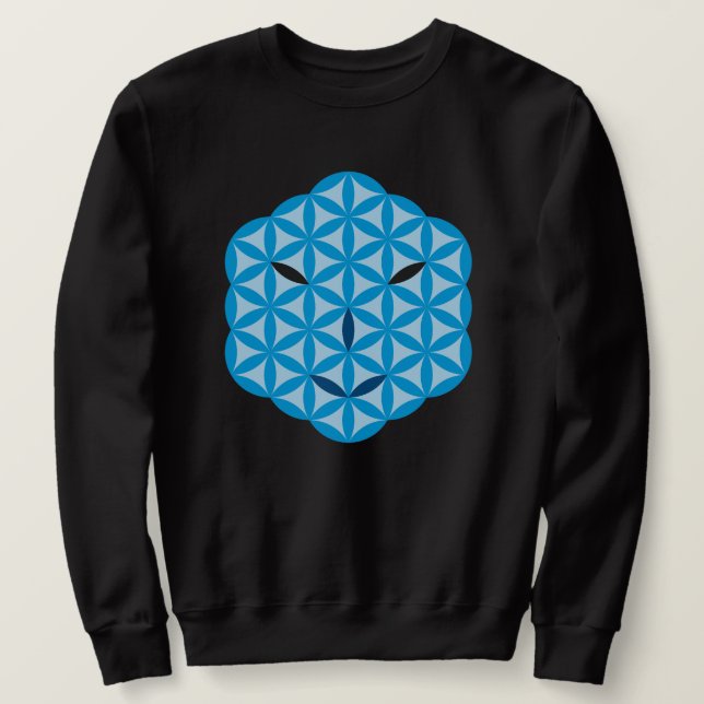 Helig ansikte - Arkitrian, blå. Lång Ärmad Tröja (Design framsida)