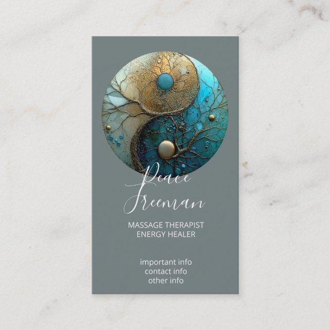 Helig Balans | Yin Yang-symbol Visitkort (Framsida)
