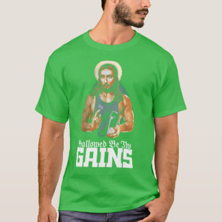Helig Behy Förstärkningar Rolig Muskel Jesus Tyngd T Shirt