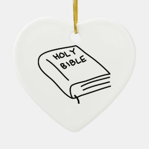 Helig bibel julgransprydnad keramik