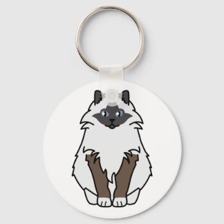Helig Birman Cat Tecknad Nyckelring