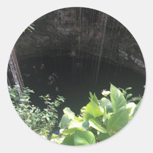 Helig Blue Cenote, Ik Kil, Mexiko #3 Stickers Runt Klistermärke