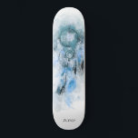 *~* Helig Boho Tribal Shamanic Dream Catcher Mini Skateboard Bräda 18,5 Cm<br><div class="desc">* Western BOHO American Watercolor Abstrakt Dream Catcher Journey med vackra Feathers som en Shamanic-symbol för en Native American Andlig Healer eller BOHEMIAM-design. *** färg är mestadels djupa DENIM OCH SLATE BLUE på WHITE. Denna spritbaserade, esoteriska populära boho kreativ abstrakt modern drömmare och Fjäderdesign kommer med största sannolikhet att uppskattas...</div>