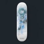 *~* Helig Boho Tribal Shamanic Dream Catcher Mini Skateboard Bräda 18,5 Cm<br><div class="desc">* Western BOHO American Watercolor Abstrakt Dream Catcher Journey med vackra Feathers som en Shamanic-symbol för en Native American Andlig Healer eller BOHEMIAM-design. *** färg är mestadels djupa DENIM OCH SLATE BLUE på WHITE. Denna spritbaserade, esoteriska populära boho kreativ abstrakt modern drömmare och Fjäderdesign kommer med största sannolikhet att uppskattas...</div>