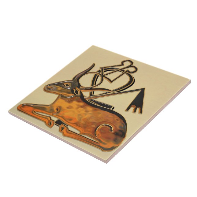 Helig Bull Egyptian 3D 3 Kakelplatta (Sidan)