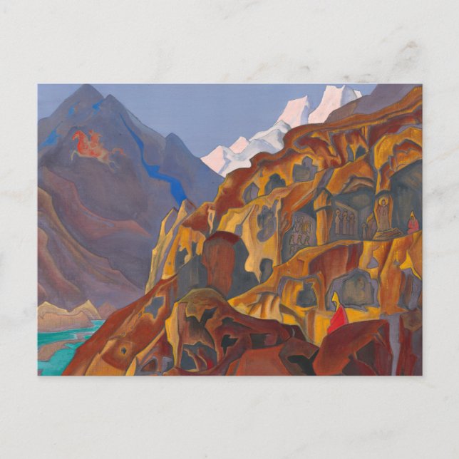Helig Caves, 1932 av Nicholas Roerich Vykort (Framsida)